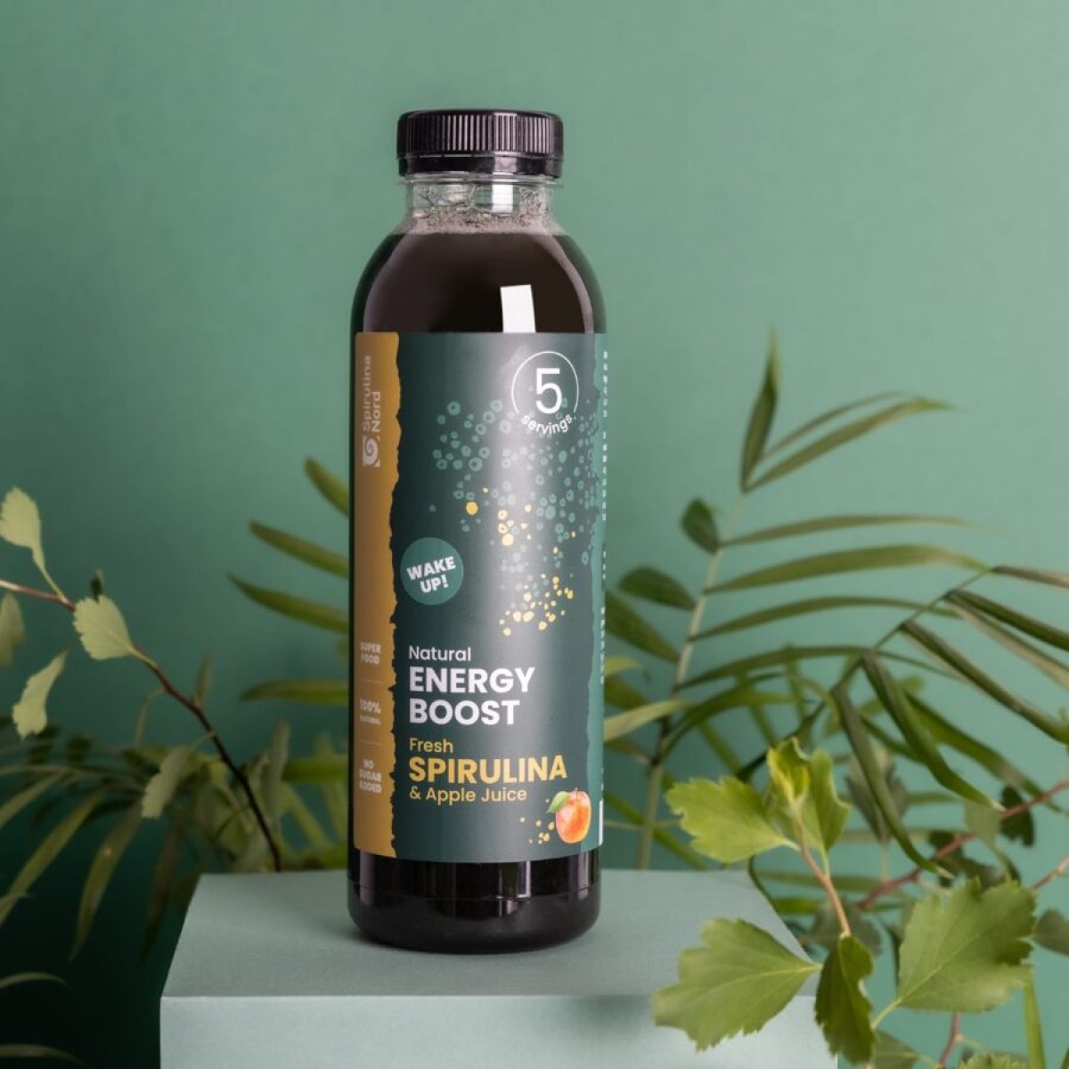 Spirulīna ābolu sulā 500 ml / 5 dienām | SpirulinaNord